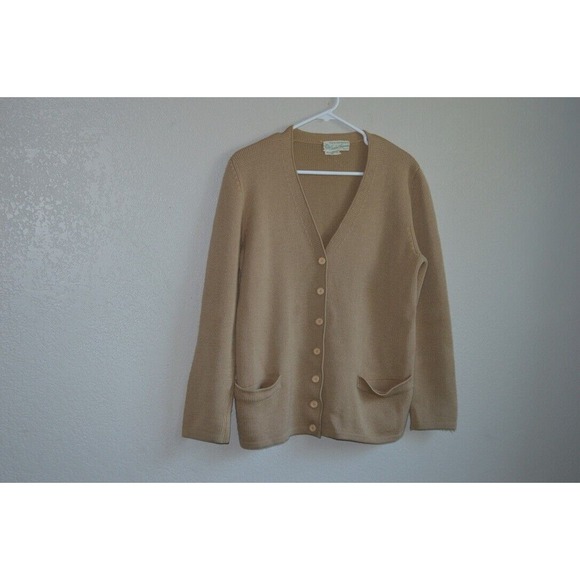 Vintage 1960s Charles Sumner Boston Wool Cardigan Sweater V-Neck Size L - Picture 2 of 8